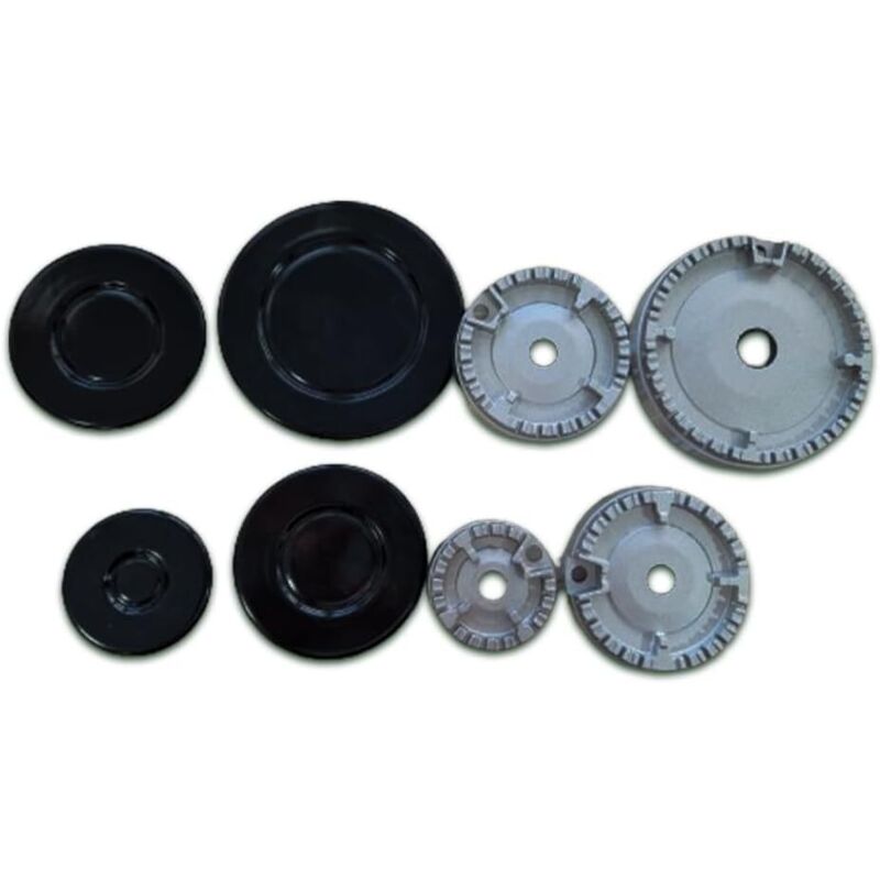 4 Brûleurs + 4 Couvre - Feux pour Cuisinières à Gaz Ariston Nardi et autres marques, Lot de 8 pièces pour cuisinières de haute qualité