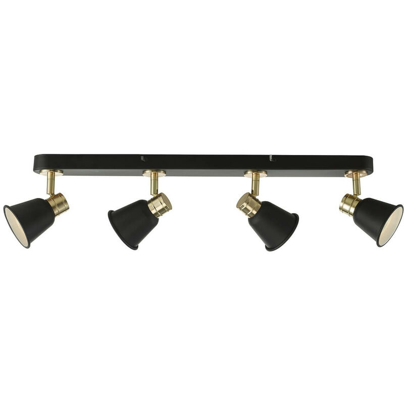 10darlighting - 4-bulb black and gold Fry spotlight bar