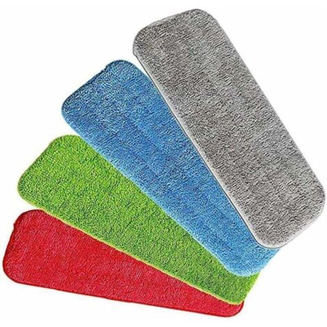 4 cabezales de repuesto para mopa de microfibra, almohadilla de limpieza lavable y superabsorbente para mopas con pulverizador.
