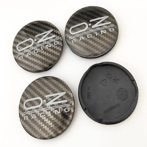 4 cache-moyeux de 62 mm pour jantes Oz Racing M595 en alliage Oz, coloris noir carbone.