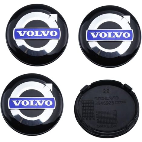 4 cache-moyeux de roue pour Volvo S90 S60 XC60 XC40 XC90 V40 V60 S60 S80, 64 mm/2,48 pouces, cache-moyeu de jante en ABS (bleu)