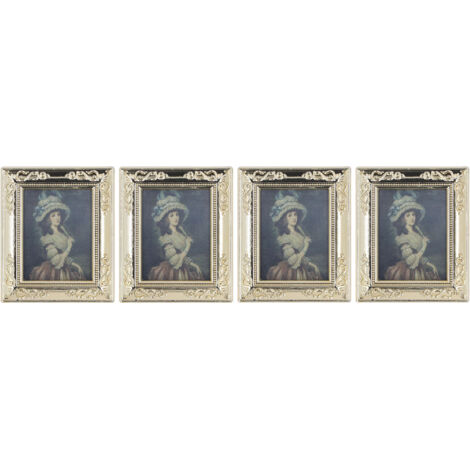 4 Cadres Photo Miniatures Décoratifs 1:12 en Bois Dense pour Maison de Poupée - Accessoire Antique Durables