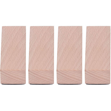 4 Cales de Porte en Bois Anti-Glisse, Installation Sans Percer, Forme Triangulaire, Lot de 4, Couleur Naturel Bois