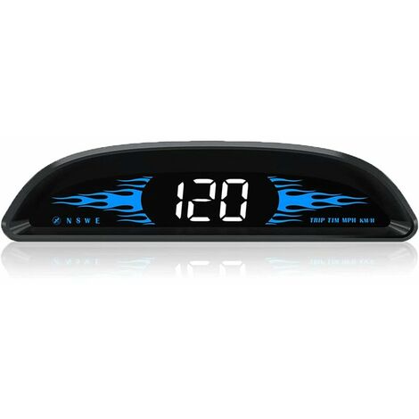 4" Car HUD Speedometer - Universal Windshield MPH/KMH Display - Digital Speedometer - GPS Speedometer - Overspeed Alarm - USB Plug and Play