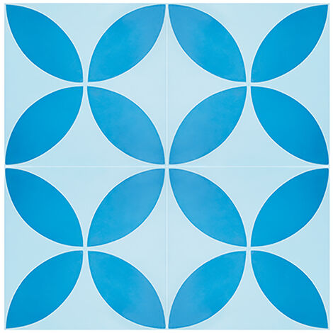 4 Carreaux de ciment véritable 0,16m2/ Carreaux de ciment artisanaux coloris Bleu pour sol et mur - l.20 x L.20cm -PEGANE-