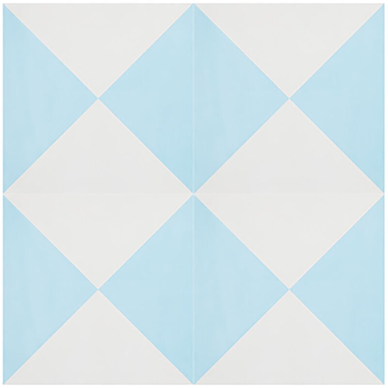 4 Carreaux de ciment véritable 0,16m2 / Carreaux de ciment artisanaux pour sol et mur coloris Bleu - l.20 x L.20cm Pegane