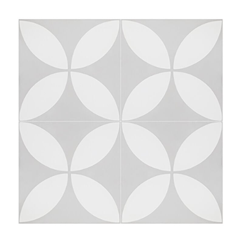 4 Carreaux de ciment véritable 0,16m2 / Carreaux de ciment artisanaux pour sol et mur coloris gris et blanc - l.20 x L.20 cm Pegane