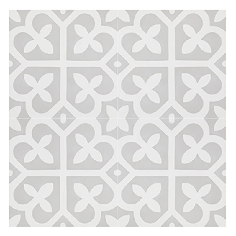 4 Carreaux de ciment véritable 0,16m2 / Carreaux de ciment artisanaux pour sol et mur coloris gris et blanc - l.20 x L.20cm Pegane