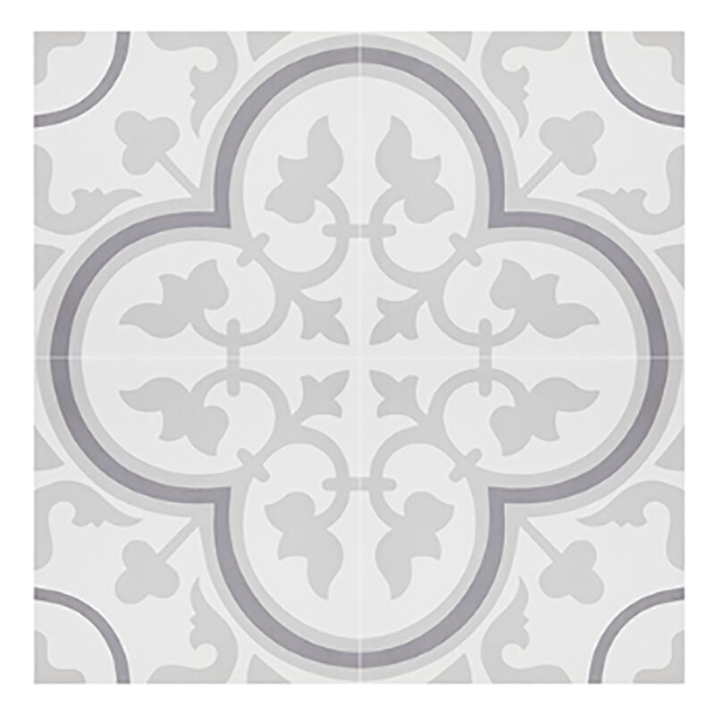 4 Carreaux de ciment véritable 0,16m2 / Carreaux de ciment artisanaux pour sol et mur coloris Gris - l.20 x L.20cm Pegane