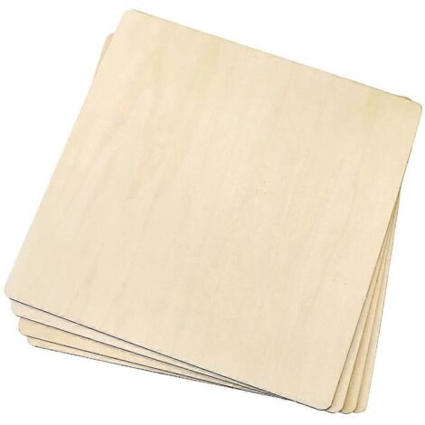 4 carrés en bois non finis 30x30cm, contreplaqué de tilleul épais, feuilles de bois brut pour bricolage, peinture et décoration.