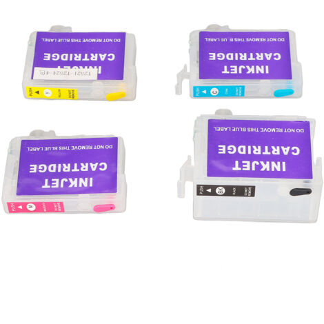 4 Cartouches d'Encre 4 Couleurs Recharge pour Imprimante Jet d'Encre Accessoires Bureau WorkForce