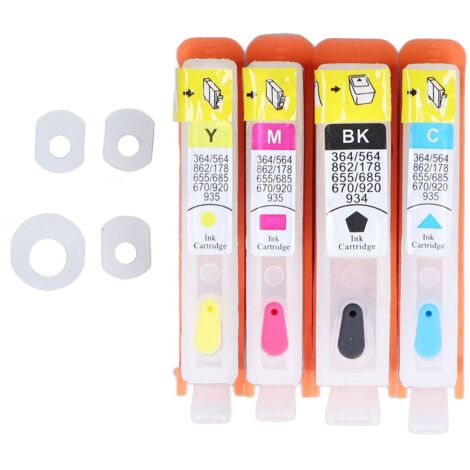 4 Cartouches d'Encre de Recharge pour Imprimantes HP Officejet Pro - Accessoires d'Impression