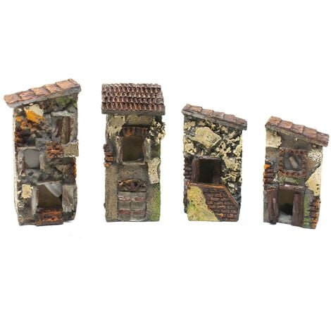 4 Casette per Presepe in Resina 9,5x4,5 cm C3063