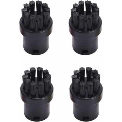 4 cepillos redondos de repuesto para limpiador a vapor Kärcher SC1 SC2 SC3 SC4 SC5 SC7 (negro)