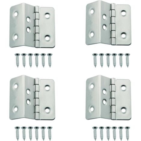 4 cerniere pieghevoli a tre ante da 41x15 mm, cerniere decorative vintage con 24 viti per porta di armadi, bagagli, portagioie, guardaroba