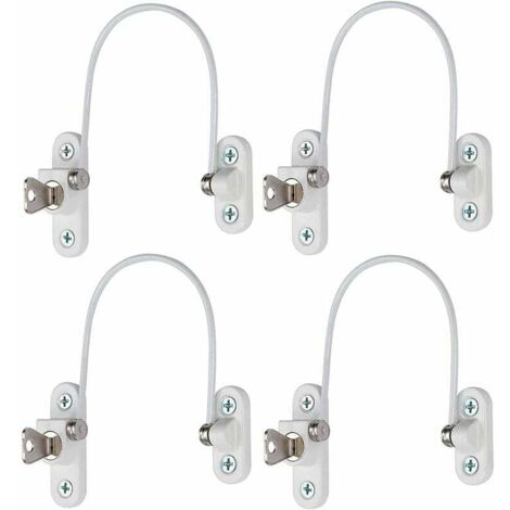 4 cerraduras de seguridad para ventanas, limitador de ventanas, cerradura de seguridad para puertas con llave, cerradura de puerta corrediza con cable antirrobo, limitador de ventanas de acero inoxida