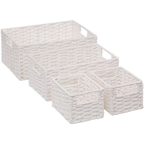4 cestas de almacenaje basketry blancas - 5five