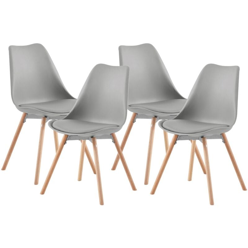 Eggree - 4 Chaise de salle à manger design contemporain scandinave-Gris