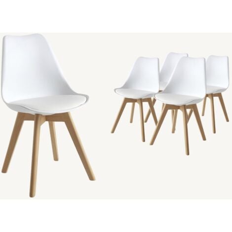 ATRAPAMUEBLES 4 chaises BEECH Design White