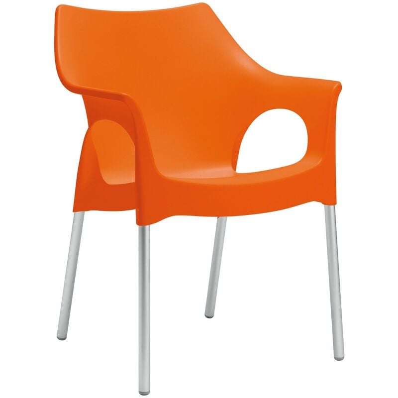 4 Chaises design de jardin - ola - Lot de 4 - deco - Orange