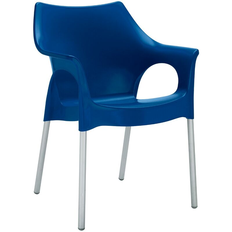4 Chaises design de jardin - ola - Lot de 4 - deco - Bleu