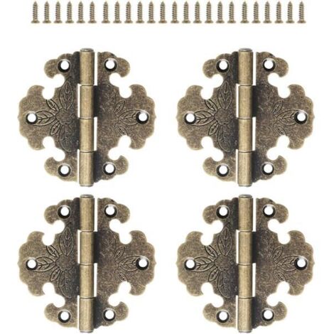 4 charnières vintage - Charnières décoratives - Mini charnières vintage - Charnières de porte - Charnières vintage en bronze