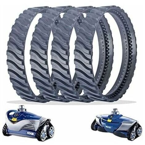 4 Chenilles de Remplacement Noir Nettoyeur Piscine Pneu Piste Roue R0526100 Compatible avec Zodiac Baracuda MX6/MX8 Nettoyage de Piscine Creusée