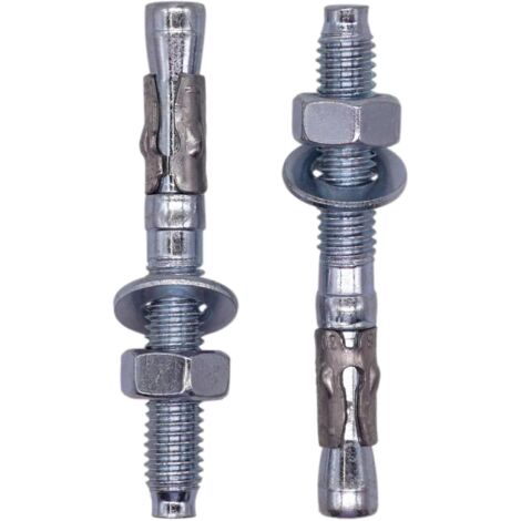 4 chevilles d'ancrage, m8 x 50 mm, acier zingué, fixation béton, maçonnerie