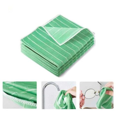 4 Chiffon Bambou Microfibre pour Vitres Miroirs Carreaux Carrosserie Microfibre Bambou Vitre Ménage Salle de Bain