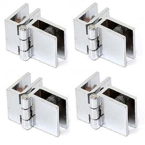4 clips de porte en verre, Pièces Pince Charnière Verre, Charnière en Alliage de Zinc, pour Portes en Verre, Vitrines (5-8 mm)