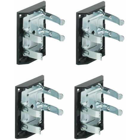 4 clips de zócalo de acero con base de plástico universal atornillable, base, pie, soporte de nivelación para muebles de cocina y mesas