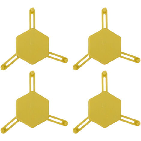 4 Coasters Hexagonaux Modulables - Lot de 4 Dessous de Verre et Sous-Assiettes Multifonctionnels Jaune Vif