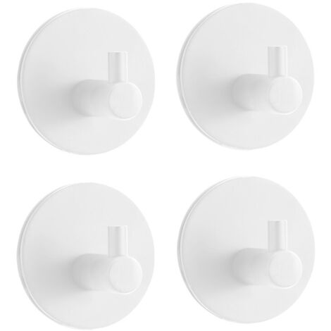 4 colgadores de pared para toalla KHEO Blanco mate MSV