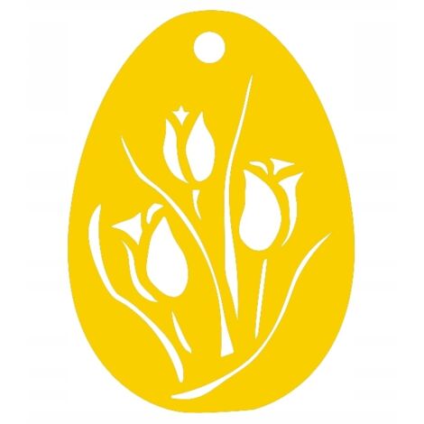 4. Colgante calado en forma de huevo con motivo de tulipán.