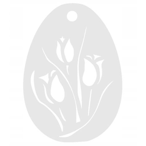 4. Colgante con forma de huevo decorado con tulipanes, Pascua