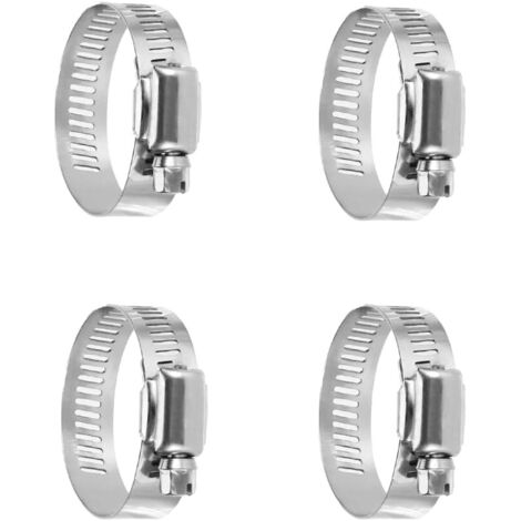 4 Collier De Serrage, Acier Inoxydable, Réglable 21-38mm, Pour Tuyau Gaz Eau