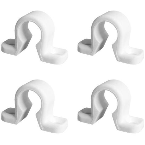 4 Collier plat, Blanc, Composite, pour Espagnolette de Volet Battant