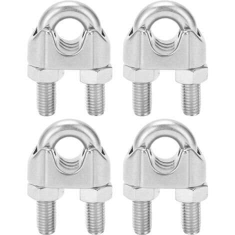 4 colliers de serrage pour câbles en acier inoxydable M14 de 9/16 pouces, fixations en U