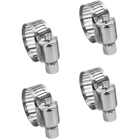 4 colliers inox 304 réglables 10-16mm - pour tuyaux eau/gaz/câbles