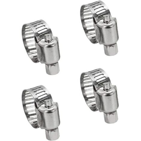 4 colliers inox 304 réglables 10-16mm - pour tuyaux eau/gaz/câbles