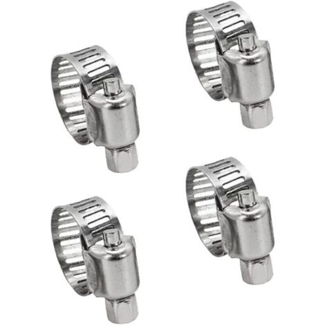 4 colliers inox 304 réglables 10-16mm - pour tuyaux eau/gaz/câbles