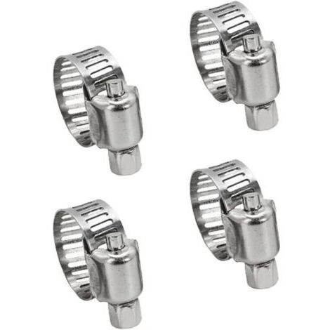 4 colliers inox 304 réglables 10-16mm - pour tuyaux eau/gaz/câbles