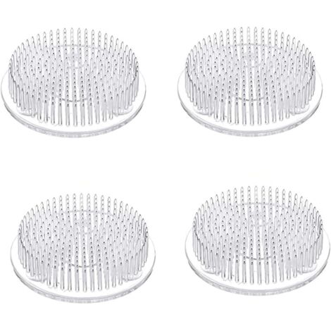 4 compositions florales en plastique transparent, 70 mm