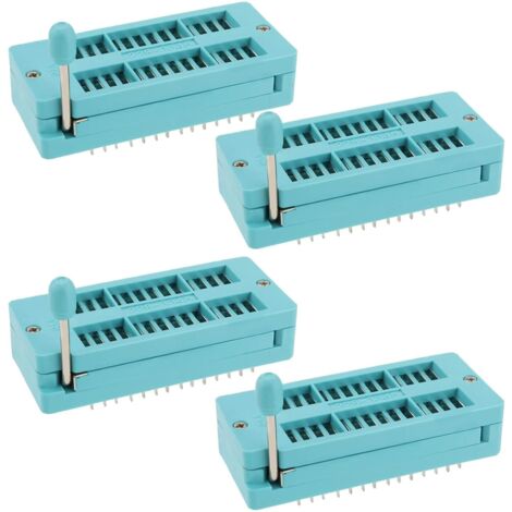 4 conectores de prueba ZIF de 28 pines con paso de 2,54 mm para circuito integrado, para microcontrolador, chip, placa de pruebas, programa IC