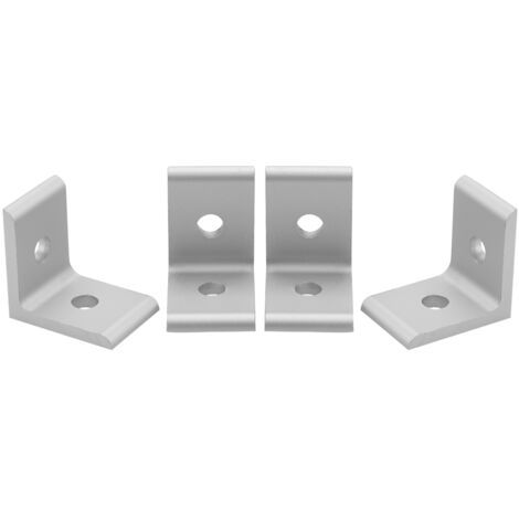 4 connecteurs d'angle, équerres de fixation, profilés en aluminium (blanc 2020A)