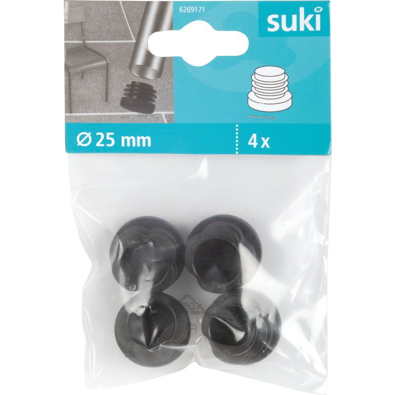 

Fix-o-moll - 4 Conterass de plástico para insertars negro incorporado y acabado negro con una medida D20mm