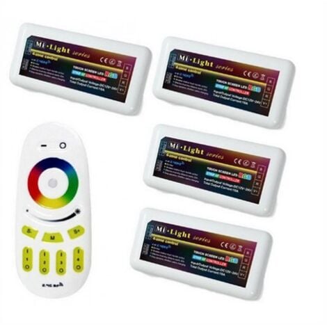 4 contrôleurs multi-zone avec télécommande radio pour ruban LED RGB 12V