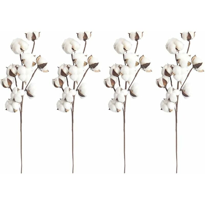 Ineasicer - Fleur De Coton Artificielle Coton Branche Decorative pour Vase Balcon Decoration Fleur Sechees Naturel Coton Fleurs Artificielles Deco