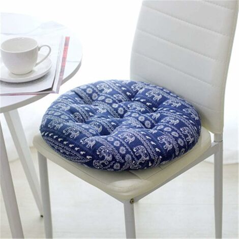 4 Coussins d'assise 40x40cm, Coussins de chaise pour intérieur et extérieur - décoration de salon de jardin Coussins de chaise. (Rond, E)