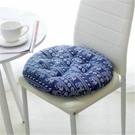 4 Coussins d'assise 40x40cm, Coussins de chaise pour intérieur et extérieur - décoration de salon de jardin Coussins de chaise. (Rond, E)